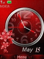 game pic for Red Analog Clock With Icons